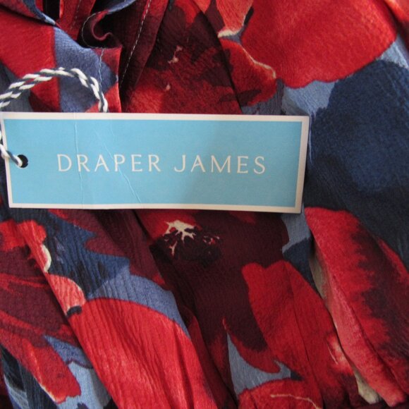 Draper James Midi Flutter Sleeve Lined Wrap Dress Blue Floral Size XL NWT - Picture 4 of 6